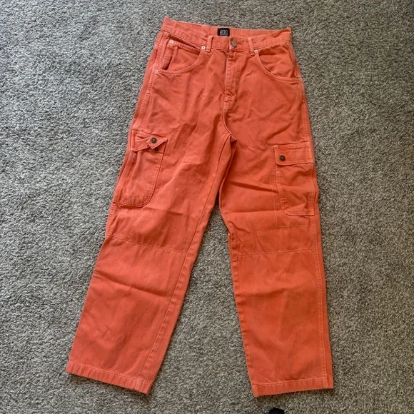 BDG Orange High-Rise Cargo Jeans - Picture 2 of 4